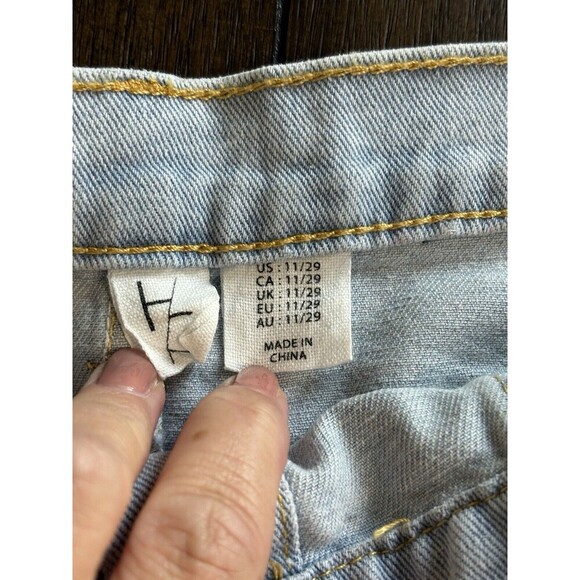 Happily Grey Button Midi Denim Skirt Patch Pockets Size 11 / 29 NWT! - Picture 5 of 6